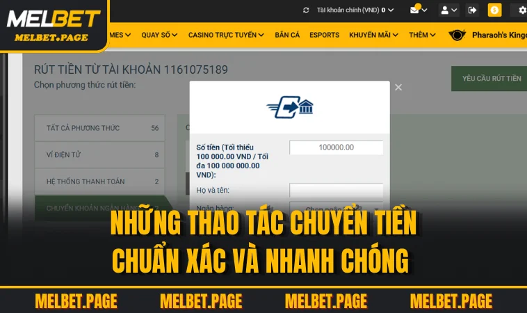 Những thao tác chuyển tiền chuẩn xác và nhanh chóng 