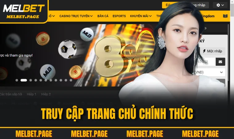 Truy cập trang chủ chính thức